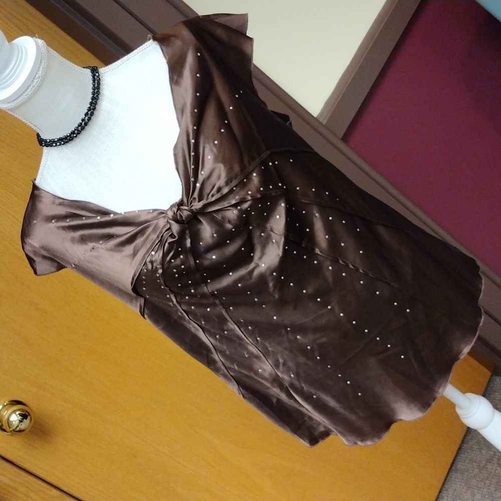 LANE BRYANT CHOCOLATE  BROWN SZ 14 SLEEVELESS BLOUSE